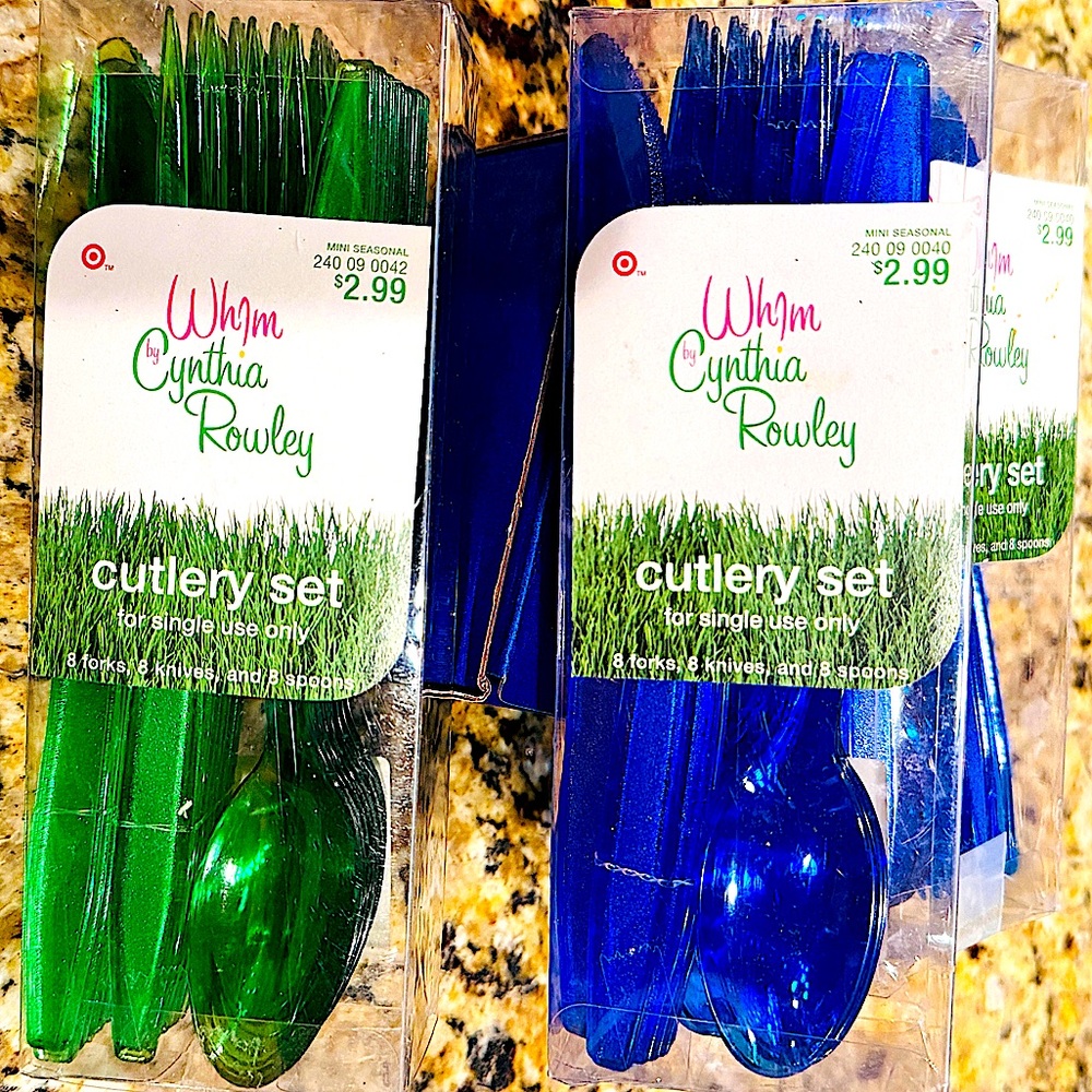 NEW Whim By Cynthia Rowley for Target Plastic Flatware Sets -3 boxes